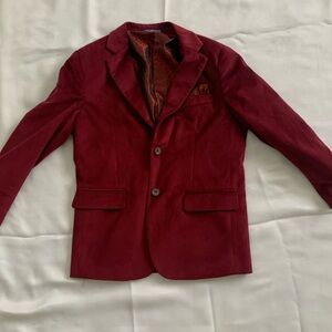 Burgundy velvet suit jacket
